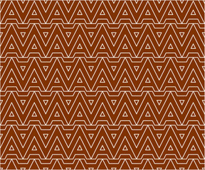 Brown A alphabet letter repeat pattern background vector. Zigzag lines pattern seamless background.