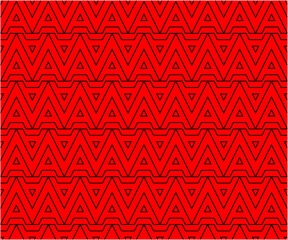 Red A alphabet letter repeat pattern background vector. Zigzag lines pattern seamless background.