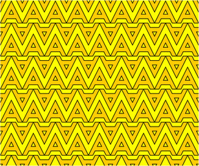 Yellow A alphabet letter repeat pattern background vector. Zigzag lines pattern seamless background.