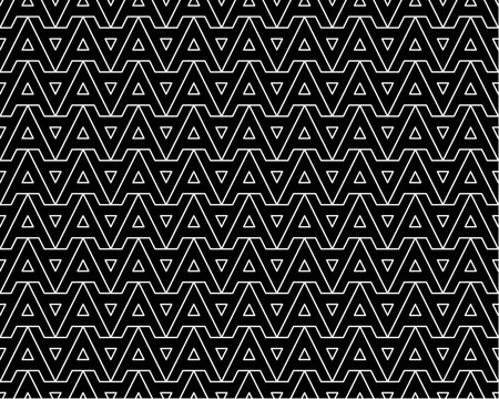 Black A alphabet letter repeat pattern background vector. Zigzag lines pattern seamless background.