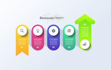 Gradient infographic business abstract background elements template