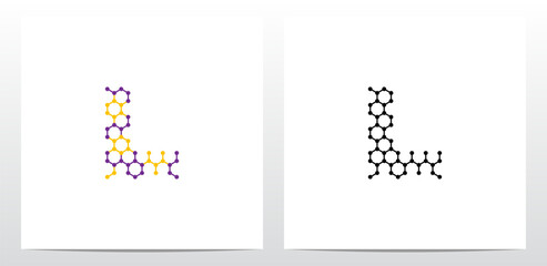 Molecule Chemistry Letter Logo Design L