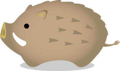 亥年 年賀状素材 / イノシシのイラスト	