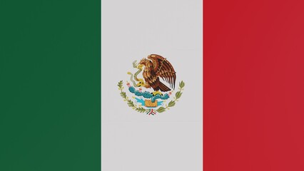 3D rendering. Illustration of the flag of Mexico. National texture of the flag of Mexico. High...