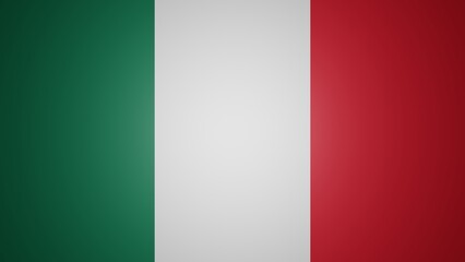Naklejka premium 3D rendering. Illustration of a tricolor flag. Green, white and red bars. Italian flag.