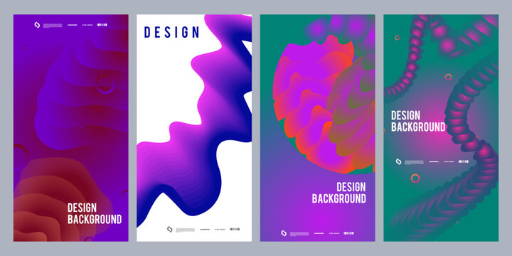 Trendy Abstract Colorful Geometric and Curve Vector 