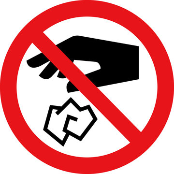 Prohibition sign (pictogram) / Do not throw rubbish (png)