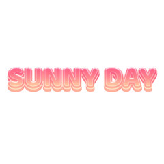 Suny Day Cute 3D Text Pastel Color