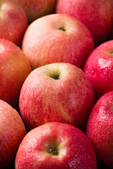 Red ripe apples texture background