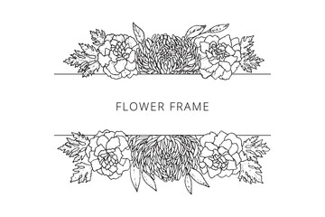 Vintage Engraved Flower Frame Border