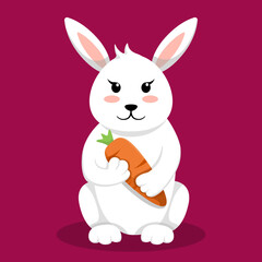Cute Rabbit Design Character Illustration
