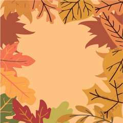 Fototapeta na wymiar Autumn background, tree paper leaves, yellow backdrop, design for fall season sale banner, poster or thanksgiving day greeting card, festival invitation, paper cut out art style, vector illustration