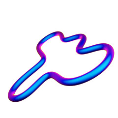 Iridescent Abstract Shape 3D Illustration