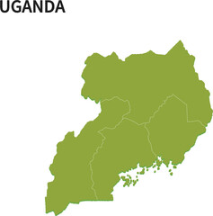 ウガンダ/UGANDAの地域区分イラスト