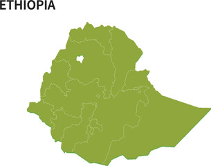 Obraz premium エチオピア/ETHIOPIAの地域区分イラスト