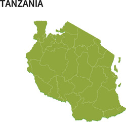 タンザニア/TANZANIAの地域区分イラスト