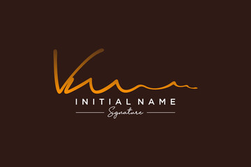 Initial VM signature logo template vector. Hand drawn Calligraphy lettering Vector illustration. - obrazy, fototapety, plakaty