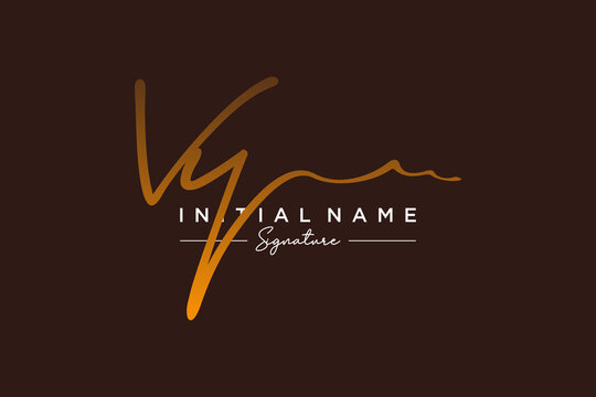 Initial VY signature logo template vector. Hand drawn Calligraphy lettering Vector illustration.