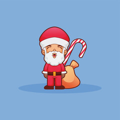 Obraz premium vector cartoon santa claus for icon chrismast