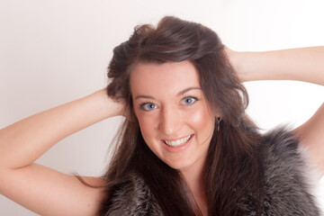 Fototapeta premium studio portrait of a cheerful girl