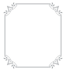 Decorative frame Elegant vector element for design in Eastern style, place for text. Floral gray and white border. Lace illustration for invitations and greeting cards