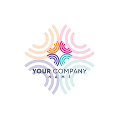 Elegant and simple colorful abstract logo