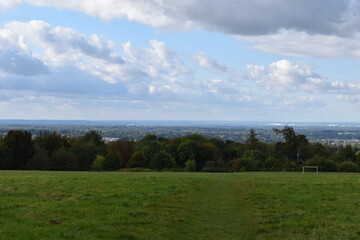 landscape with trees and clouds