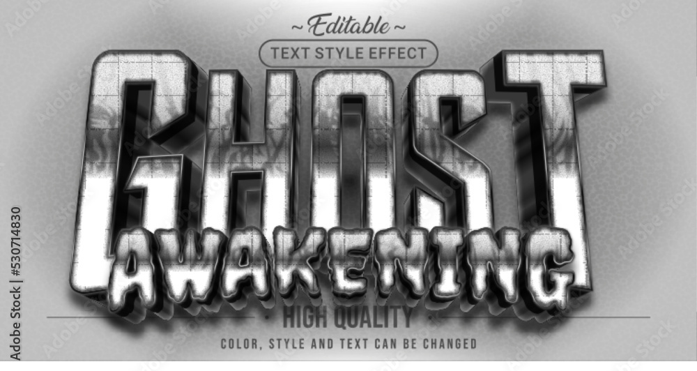 Poster Editable text style effect - Ghost Awakening text style theme.
