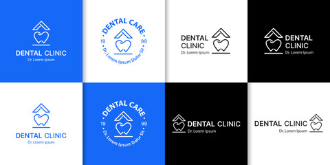 Set of dental clinic logo 