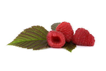 Fresh raspberry isolated on white background