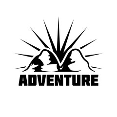 Vintage Adventure Posterize Mountain Vector Illustration