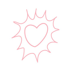 doodle love heart romantic