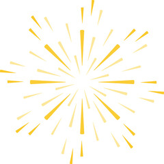 Star shape gold fireworks explosion pattern