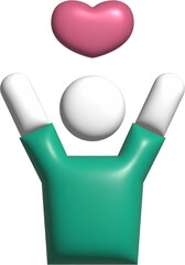 Characteristics of a healthy body and a healthy heart on a 3D transparent background