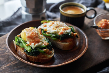 homemade delicious and healthy brunch toast