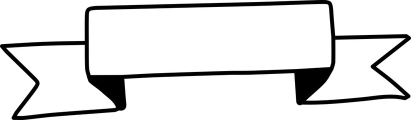 Hand Drawn one vintage ribbon banner illustration