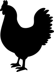 Hand Drawn chicken silhouette illustration