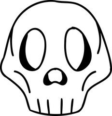 Hand Drawn front skull illustration