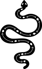 Hand Drawn boho style snake illustration