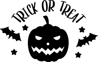 trick or treat lettering illustration