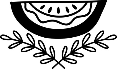 Hand Drawn half watermelon illustration