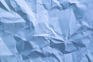 Blue crumpled paper texture for background