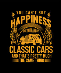Classic car t-shirt design