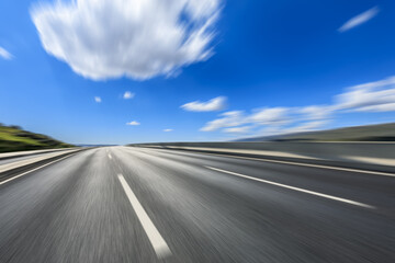 Fast moving road and sky cloud background