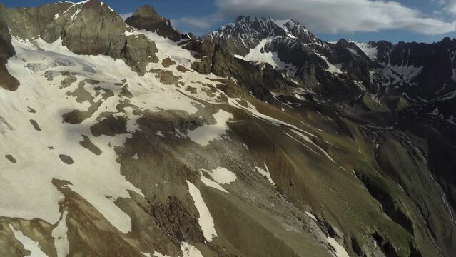 Caucasus, Ossetia. Bugultadon Gorge. The slope of Mount Nar.