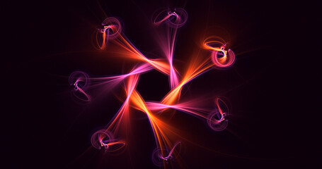 3D rendering abstract fractal light background