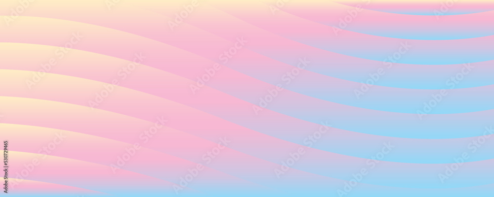 Wall mural beautiful futuristic sweet pastel gradient wave graphic element background vector