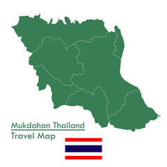 green map Mukdahan Province is one of the provinces of Thailand