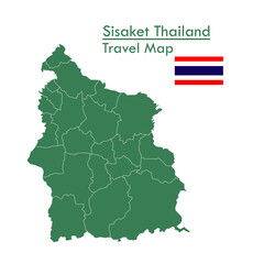 green map Sisaket Province is one of the provinces of Thailand