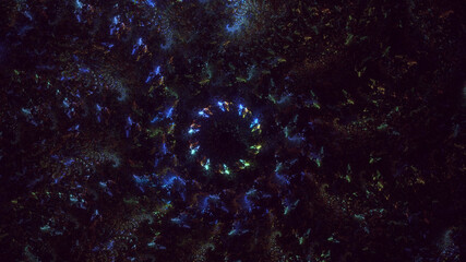 3D rendering abstract circle light background